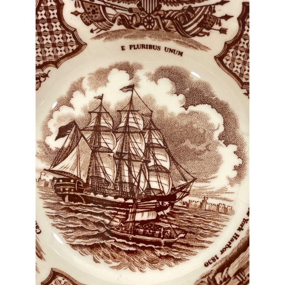 Set of 5 Vintage Bowls Fair Winds USS Portsmouth Off The Barrier Forts Canton - Picture 5 of 15